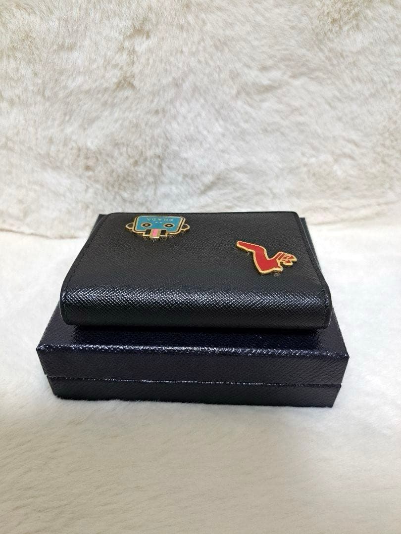 ✨極美品　希少　レア✨プラダ　二つ折り　ロボット　サフィアーノ　バイカラー