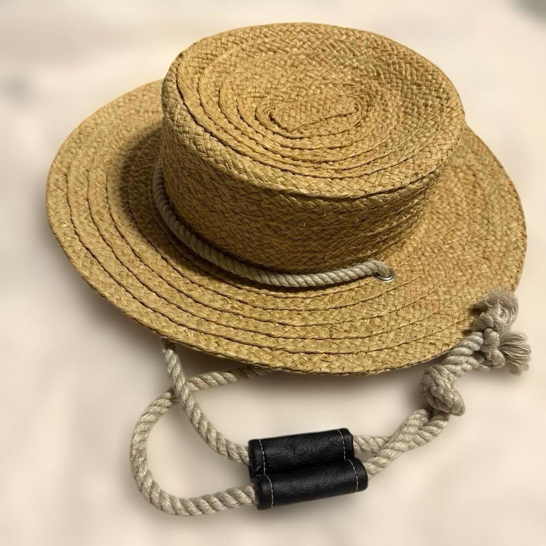 キジマタカユキ　麦わら帽子　ロープ紐付き　ラフィアハット22ss