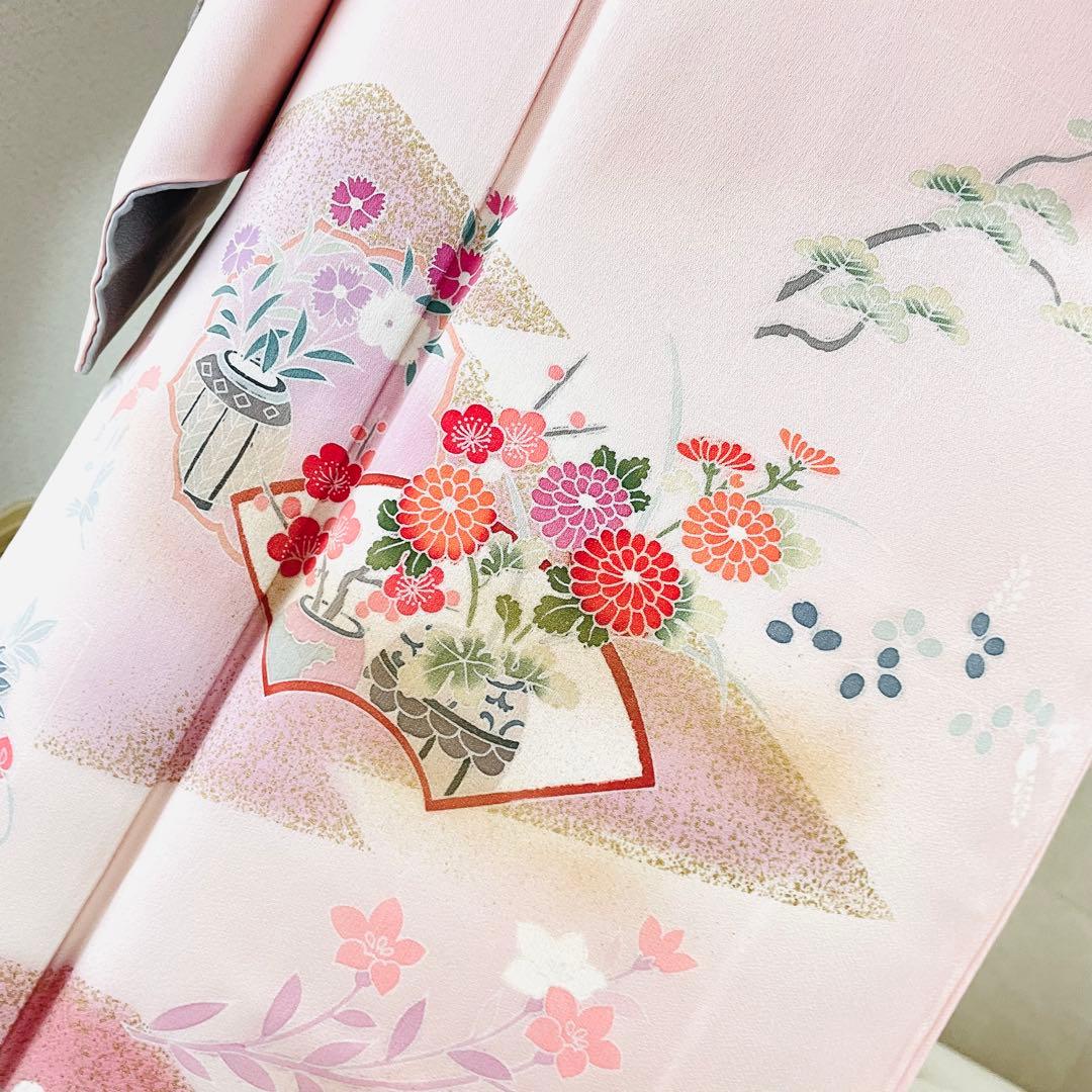 ベビーピンク 友禅 単品訪問着 入学式 卒業式 入園式 春 秋 冬