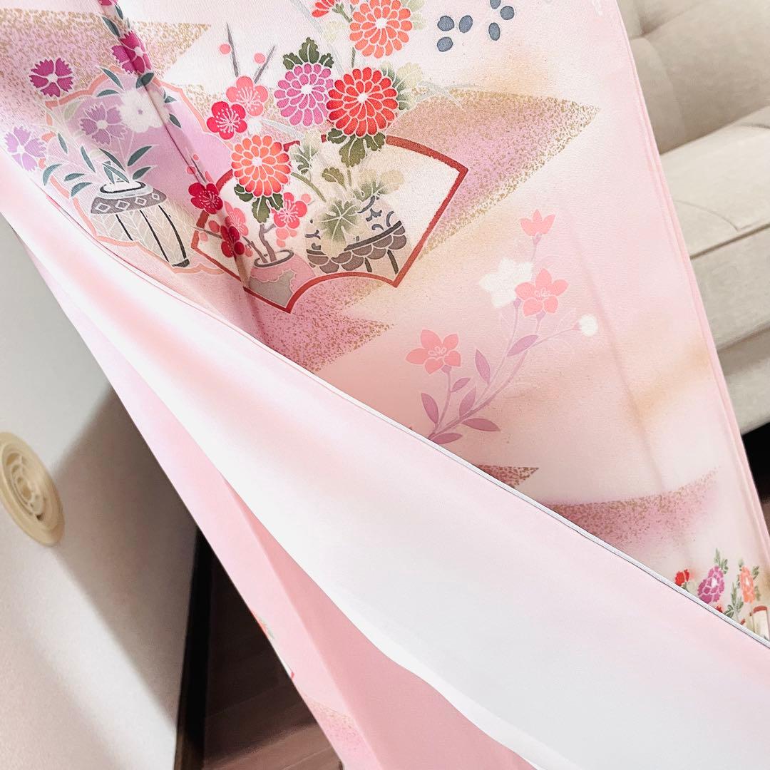 ベビーピンク 友禅 単品訪問着 入学式 卒業式 入園式 春 秋 冬