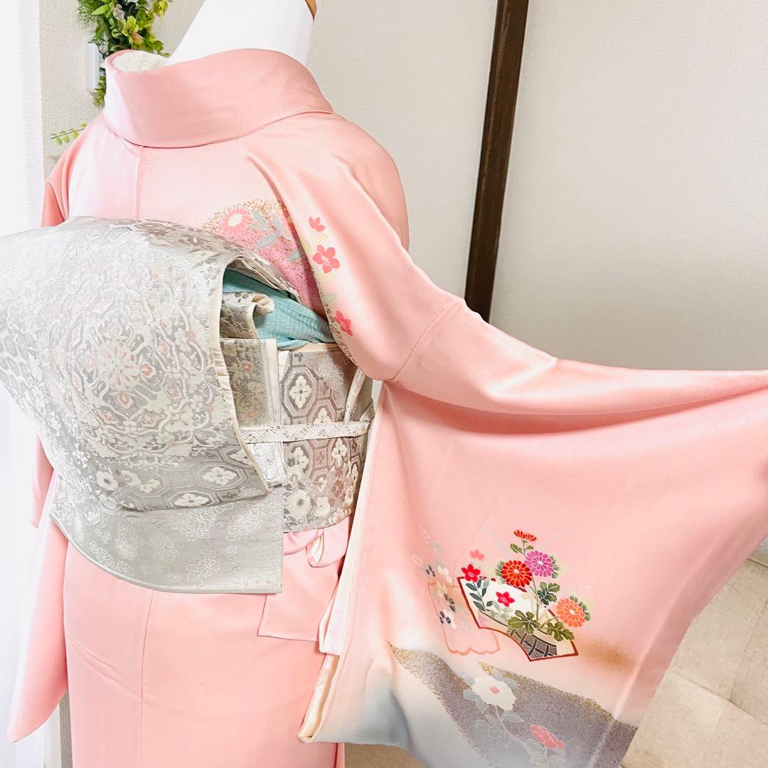 ベビーピンク 友禅 単品訪問着 入学式 卒業式 入園式 春 秋 冬