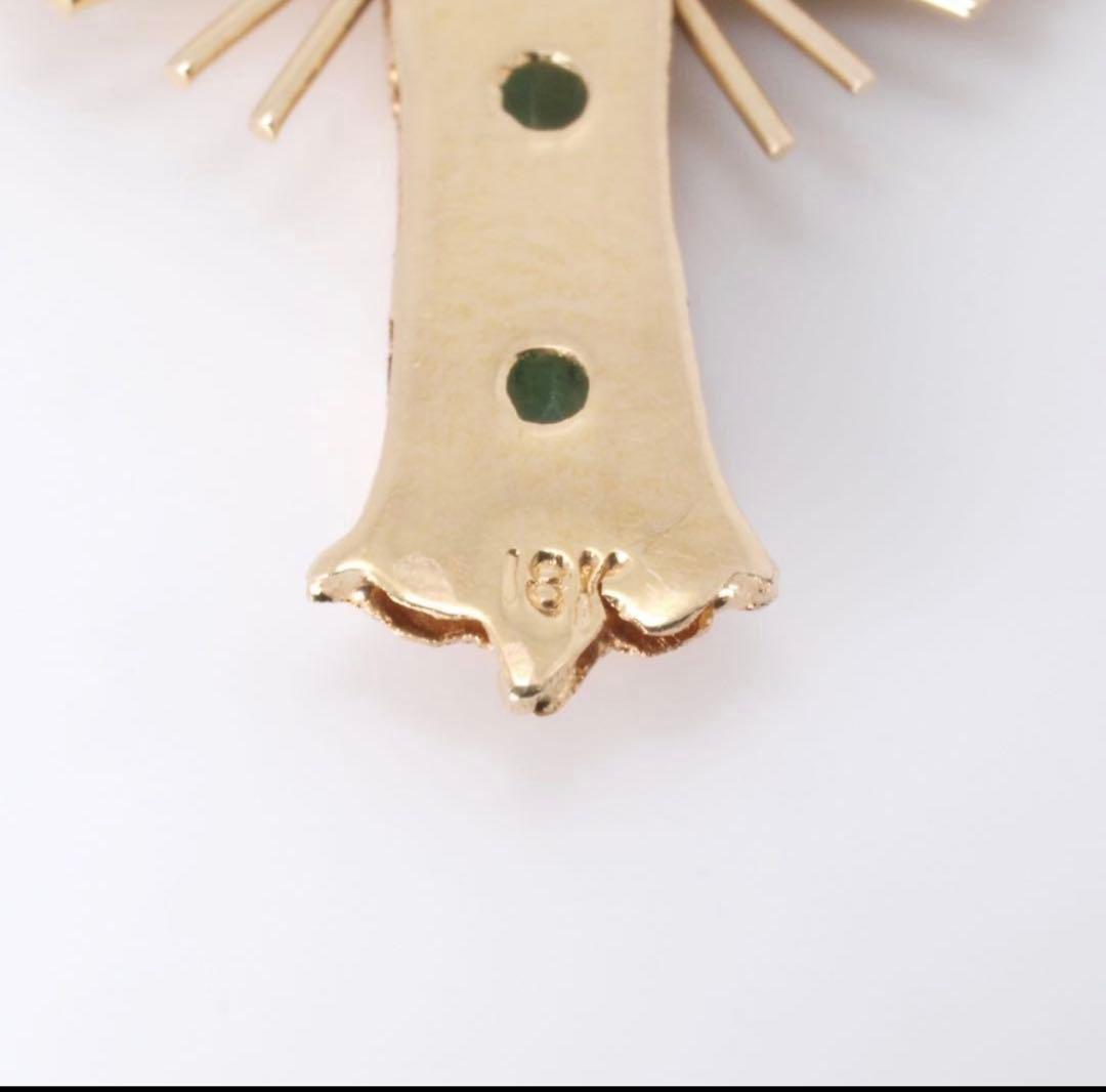 郷❤️K18 YG エメラルド クロス トップ