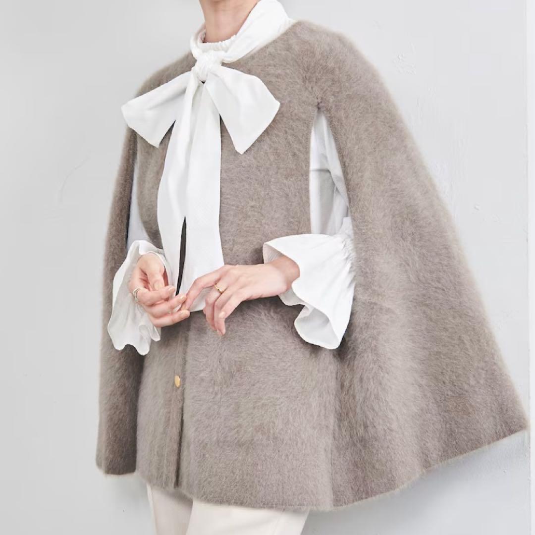 【タグ付未使用】UNITED ARROWS フォックスカシミヤケープ 24AW