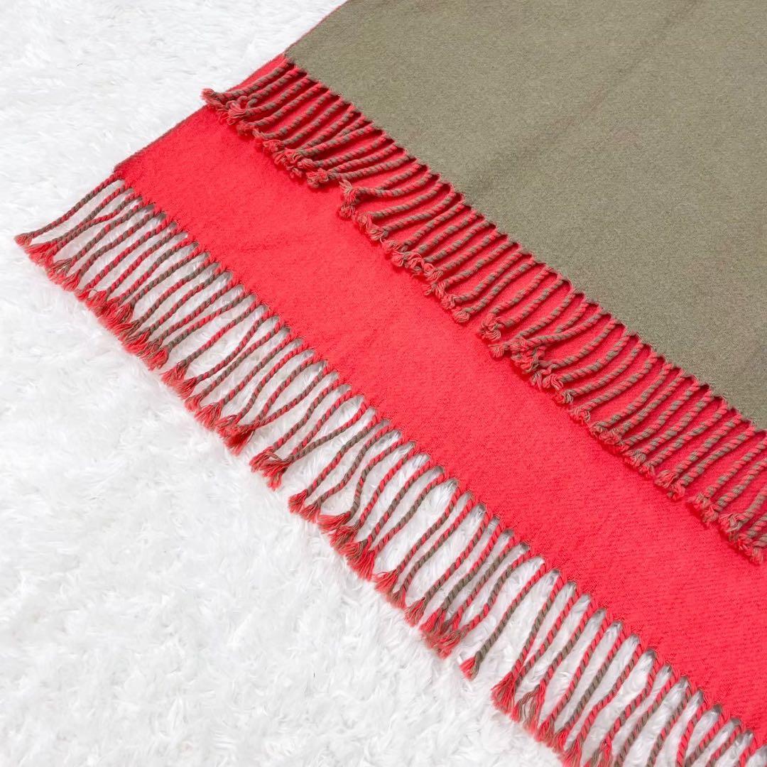 極美品 HERMES エルメス ダブルフェイス 大判ストール カシミヤマフラー