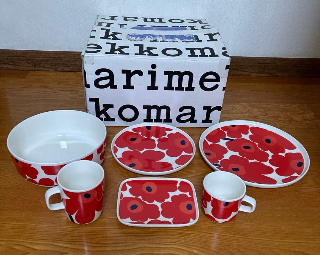 ◉マリメッコ◉Redウニッコ食器６点セット◉