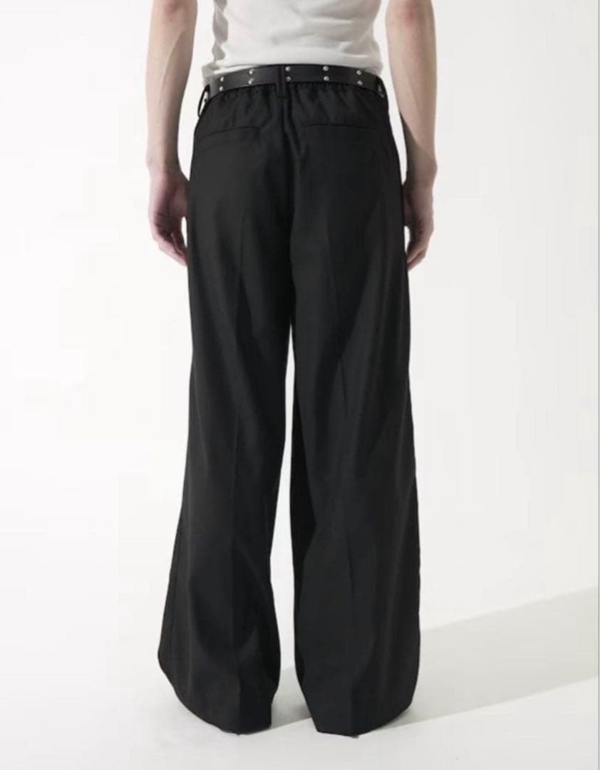 【CS】cross tuck drape slacks (black)