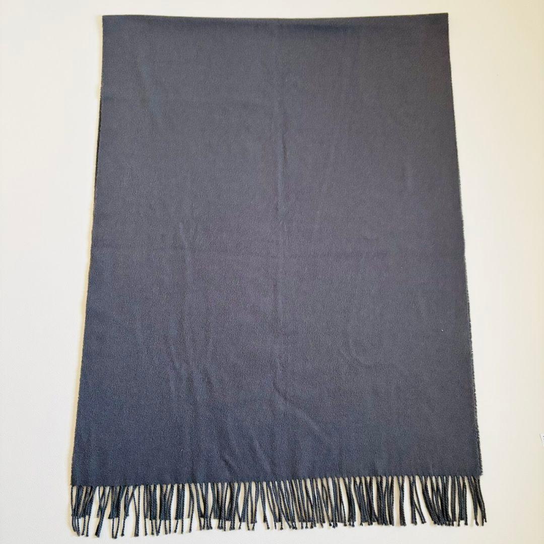 1841【美品】ジョンストンズ　大判ストール　カシミヤ100％　無地　グレー