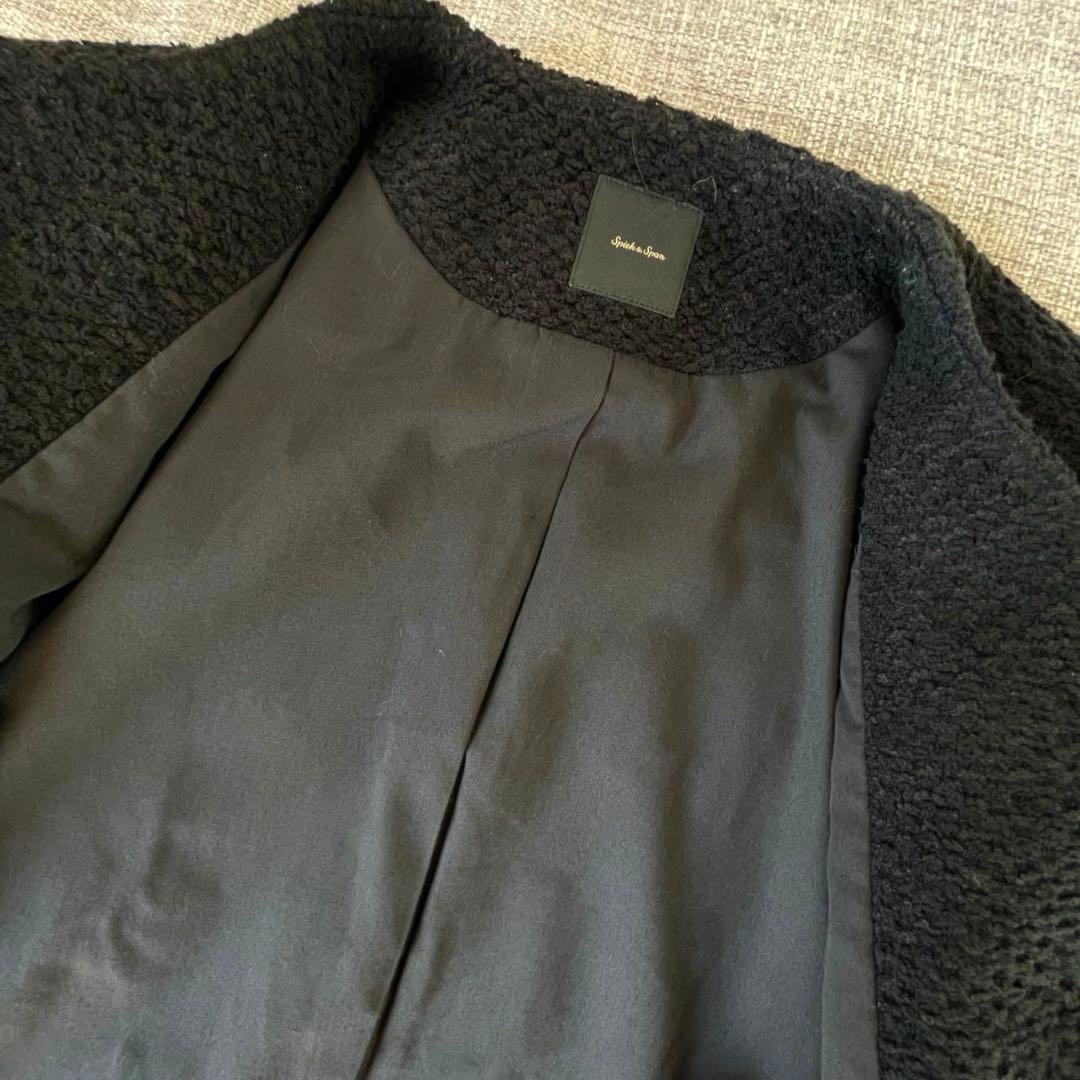 ☆未使用級☆Spick & Spanループヤーンツイードジャケット　ブラック