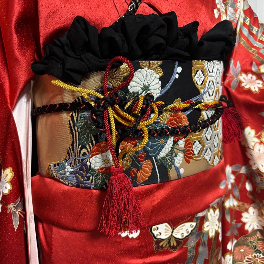 美品　未使用近い　袷　正絹　振袖　フルセット　7点