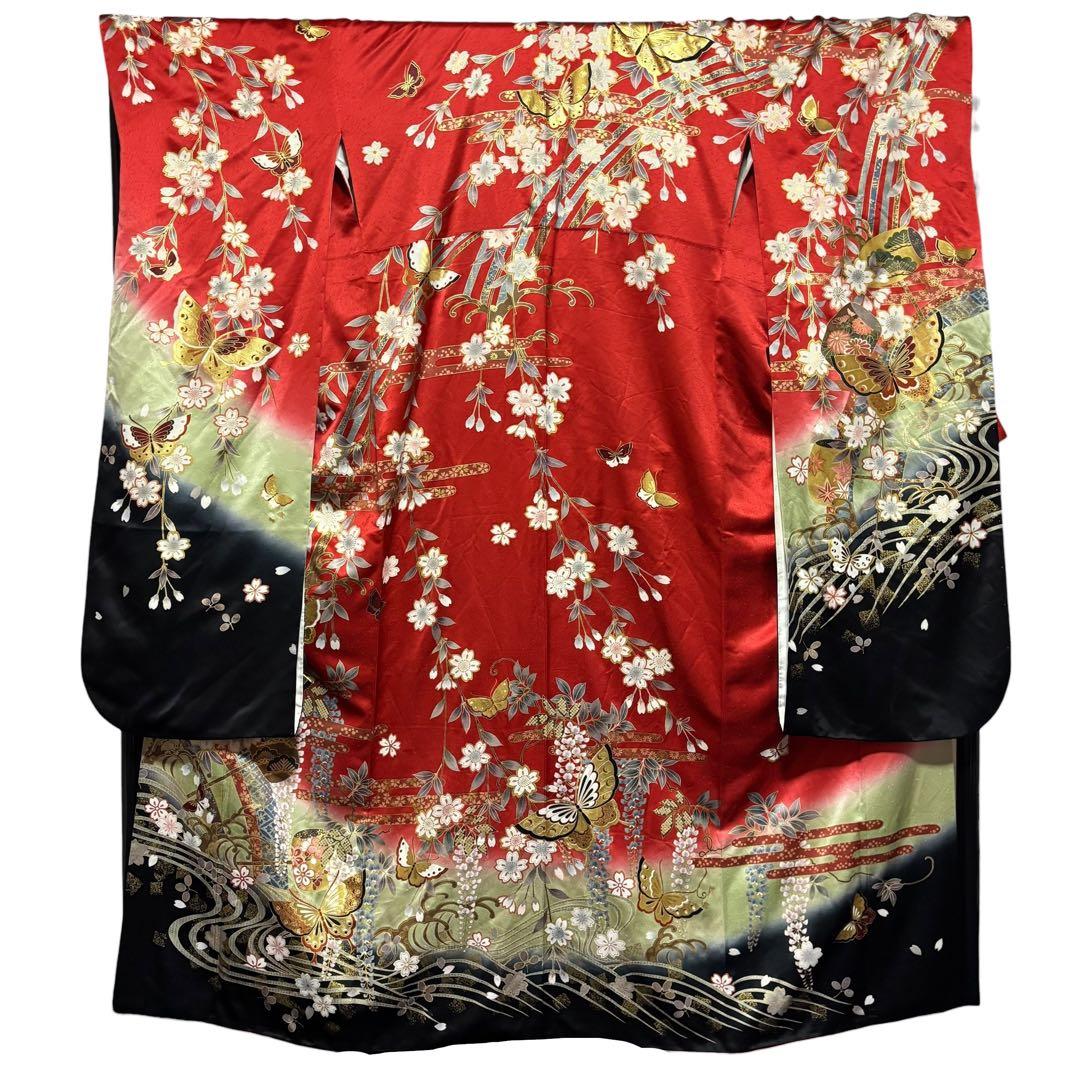 美品　未使用近い　袷　正絹　振袖　フルセット　7点