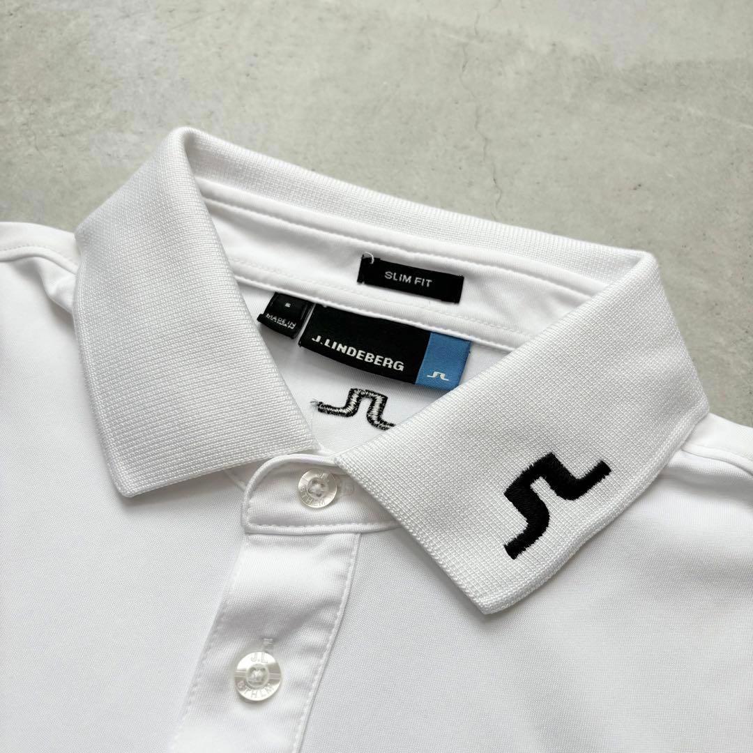 J.LINDEBERGジェイリンドバーグ 半袖ポロシャツ ブリッジロゴ 刺繍 S