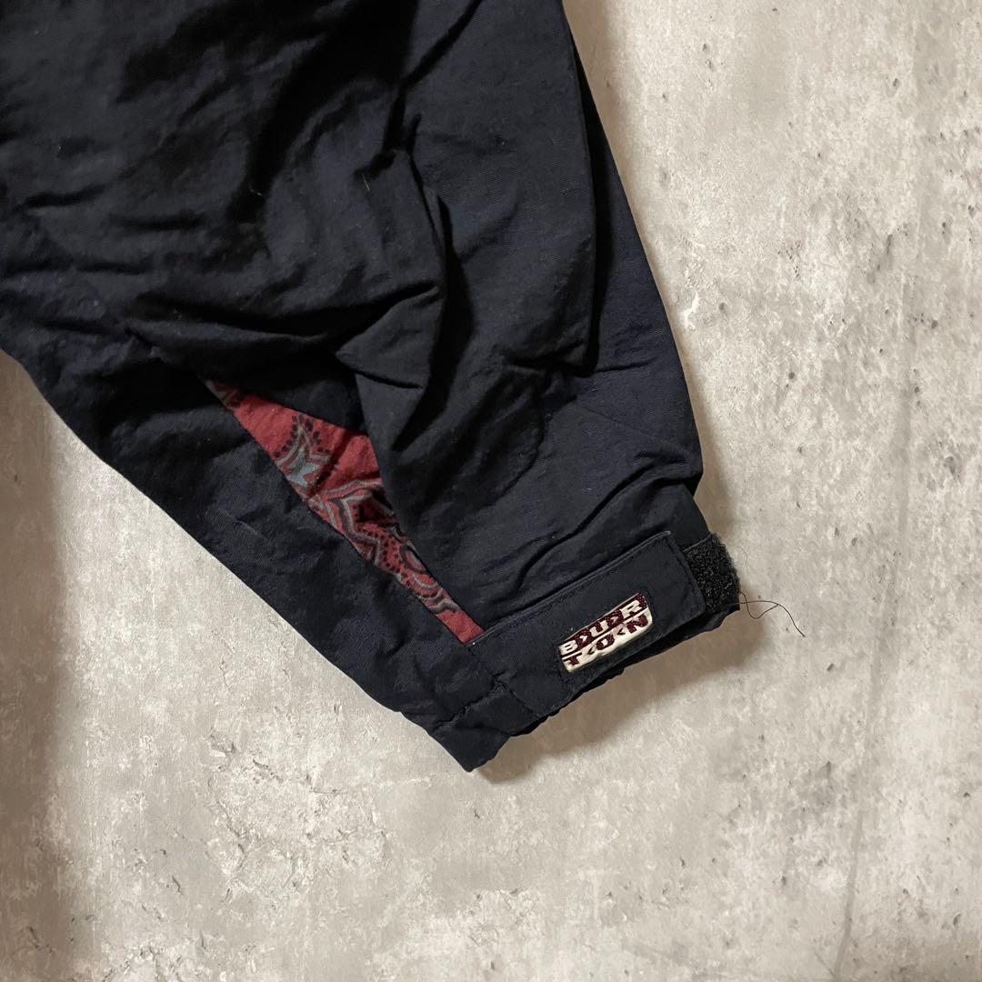 Burtonバートンスキーウェアスノーボードジャケットハーフジップ紺ネイビー赤