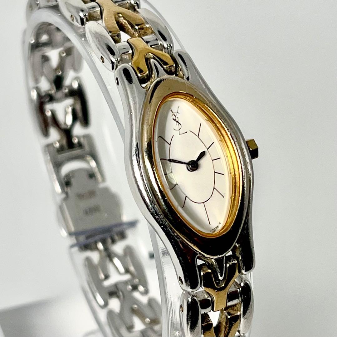 【稼働品】イヴサンローラン クォーツ 腕時計 コンビ 5421-H08314