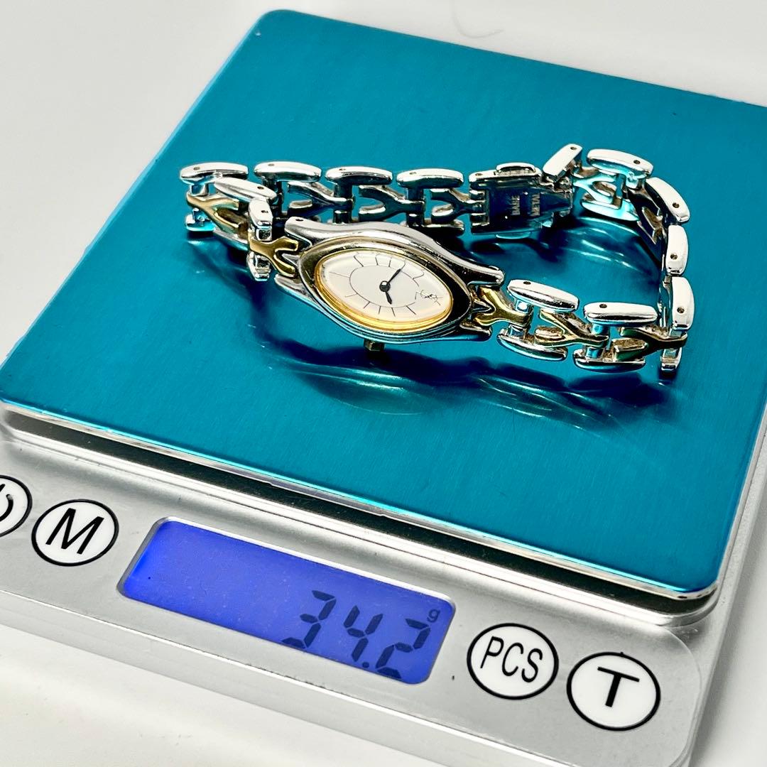 【稼働品】イヴサンローラン クォーツ 腕時計 コンビ 5421-H08314