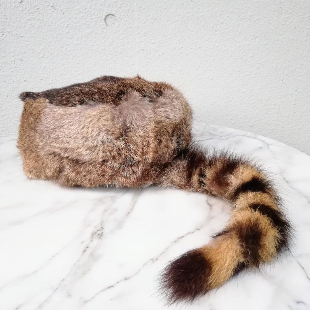 カナダ製 クロケットハット ラビット ラクーン 帽子 ビンテージ