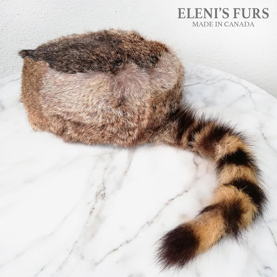 カナダ製 クロケットハット ラビット ラクーン 帽子 ビンテージ