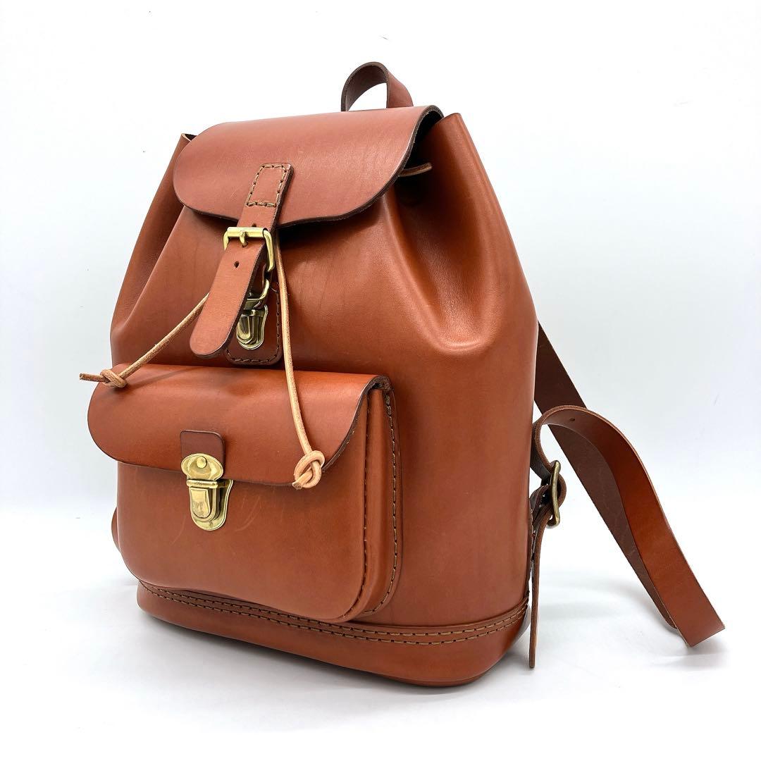 【HERZ】リュック　バックパック　レザー　ブラウン