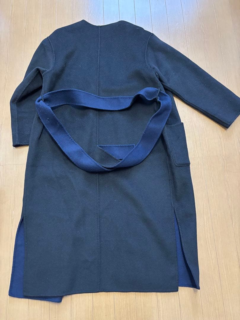 定価約65000円　フレームワーク　リバーシブルロングコート　黒×紺