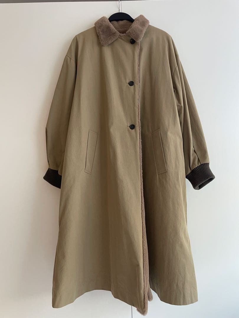 mizuiroind ミズイロインド　バックボアコート ベージュ カーキ