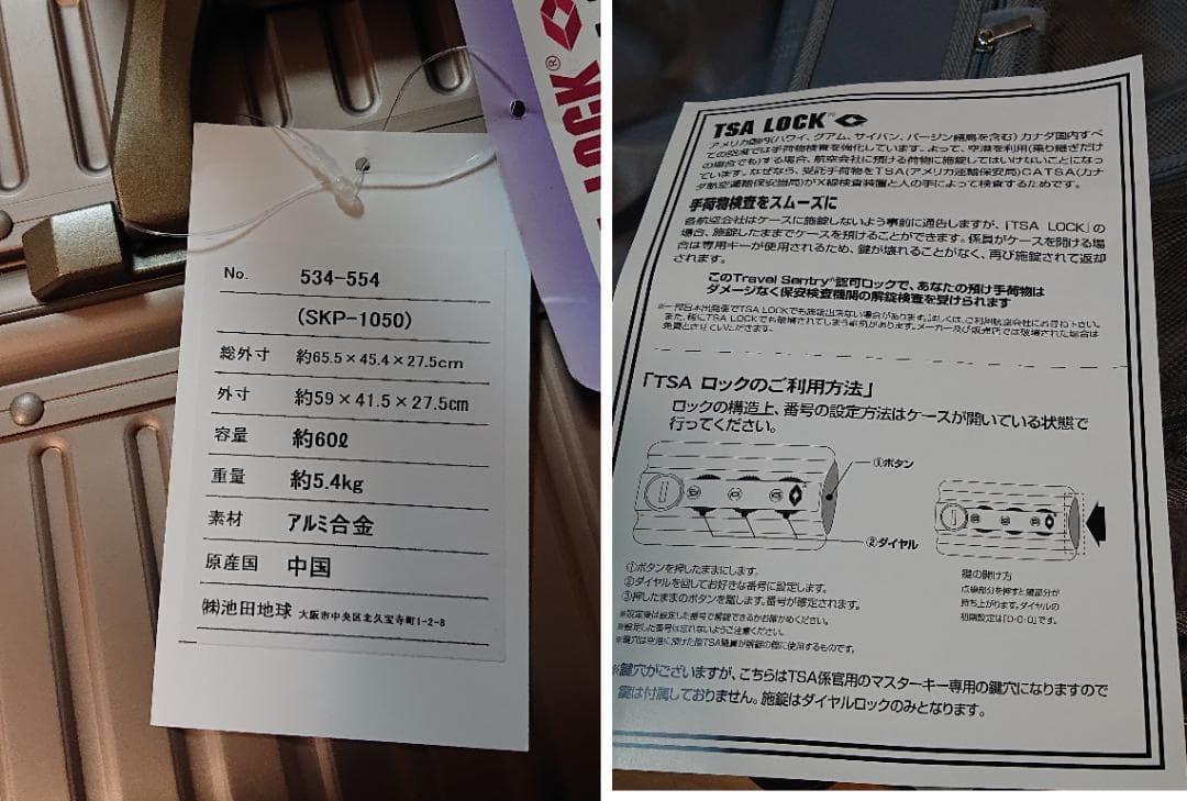 定価約53000円池田地球SKIPIO　SKP-1050　60Ⅼ TSAロック