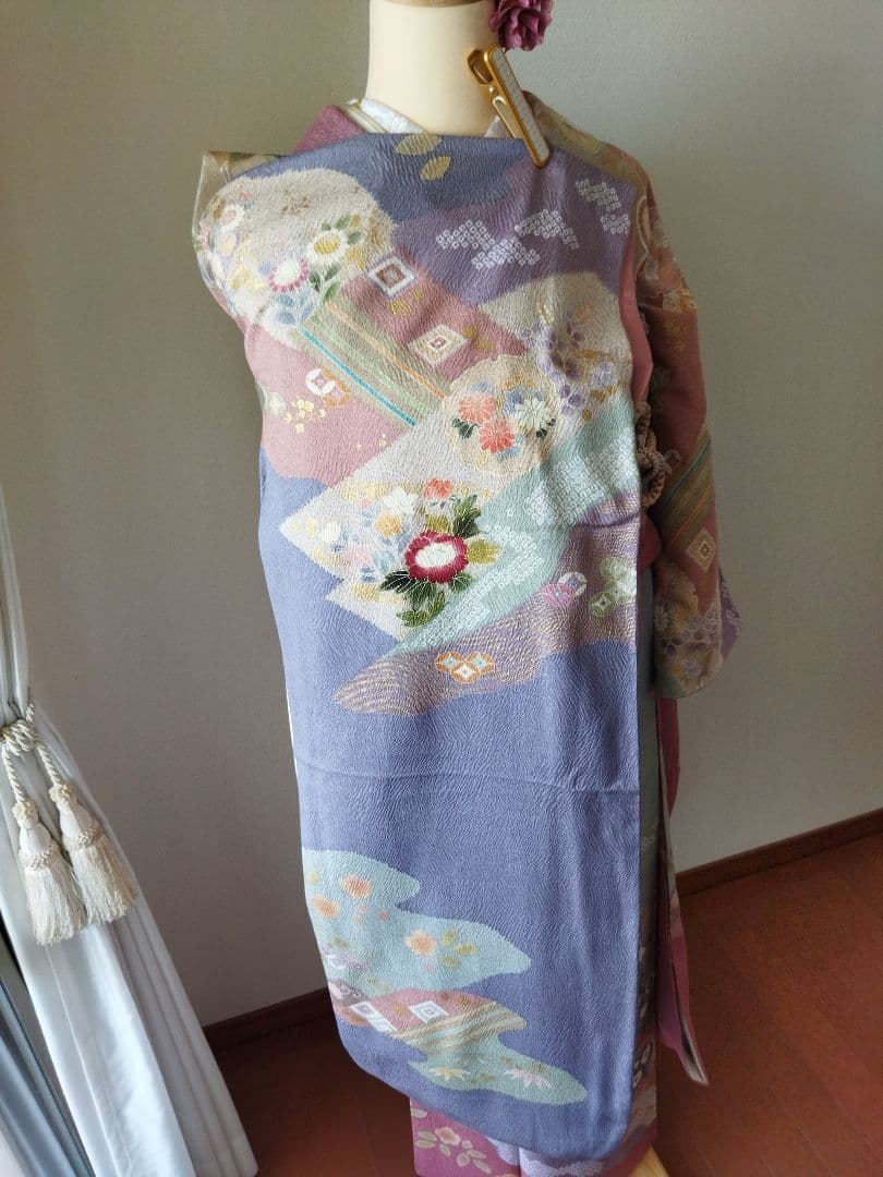 ma-ko様　401.儚く可愛い　振袖7点セット　正絹　フルセット　成人式