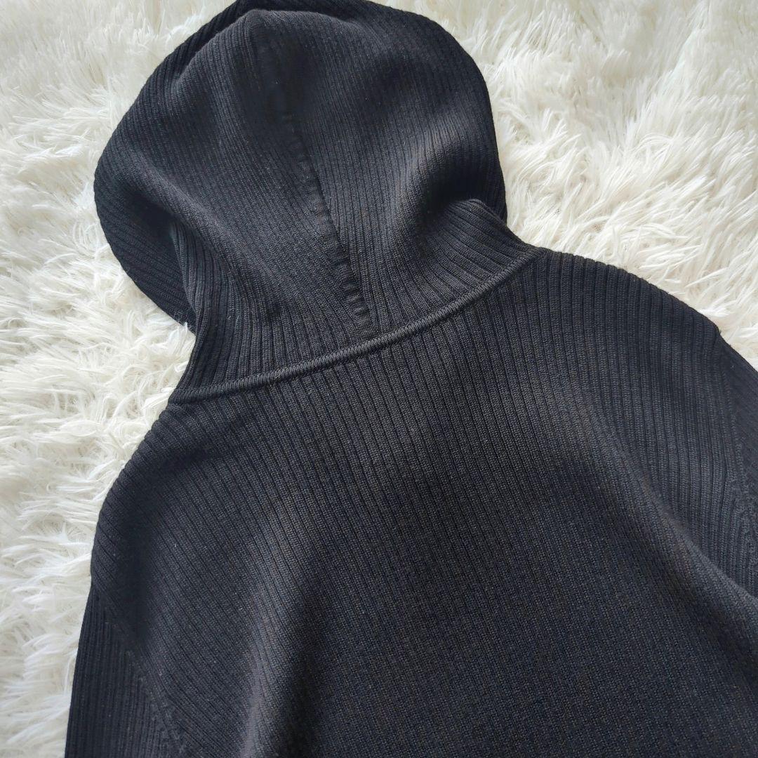 美品✨️FOXEY フォクシー フードパーカー　ウール　リブニット　ベロア　40