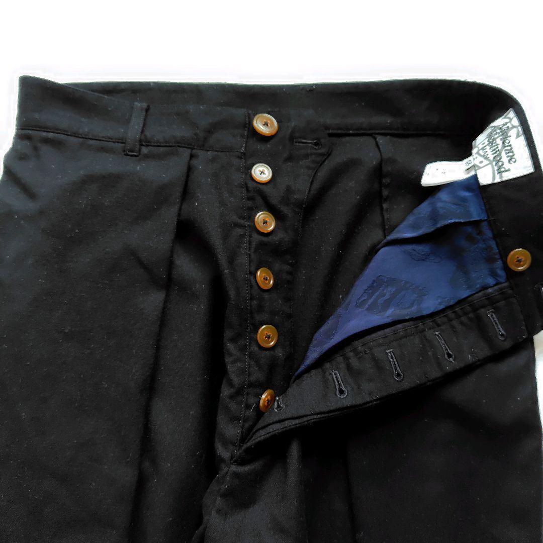 ヴィヴィアンウエストウッドマン 変形 リブ切り替えサルエルパンツ黒　L