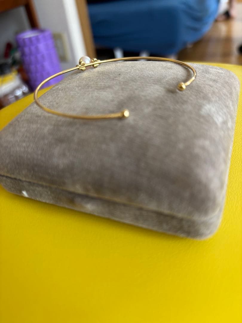 MIKIMOTO ゴールド バングル アコヤ真珠付き　K18