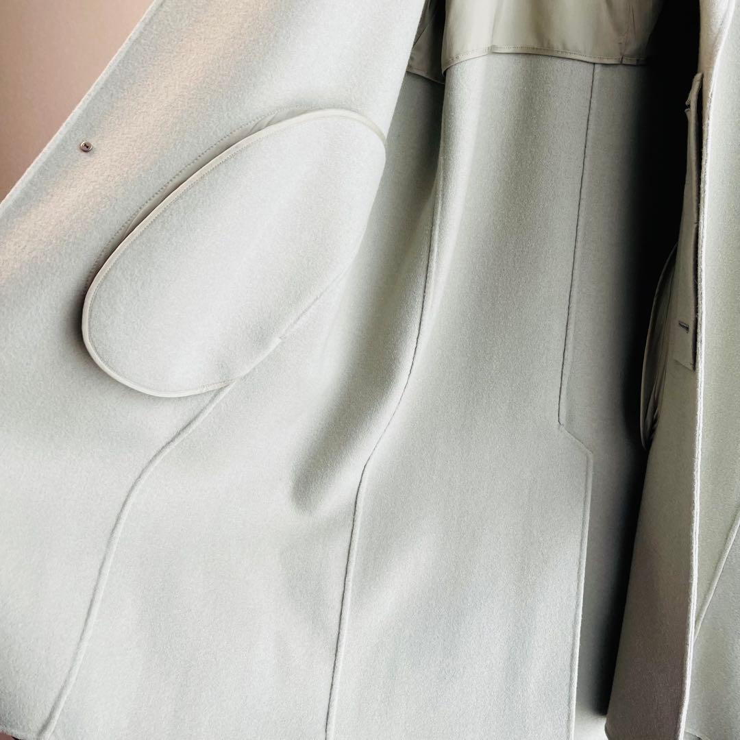 GALERIE VIE ライトメルトン チェスターコート 34 ライトグリーン