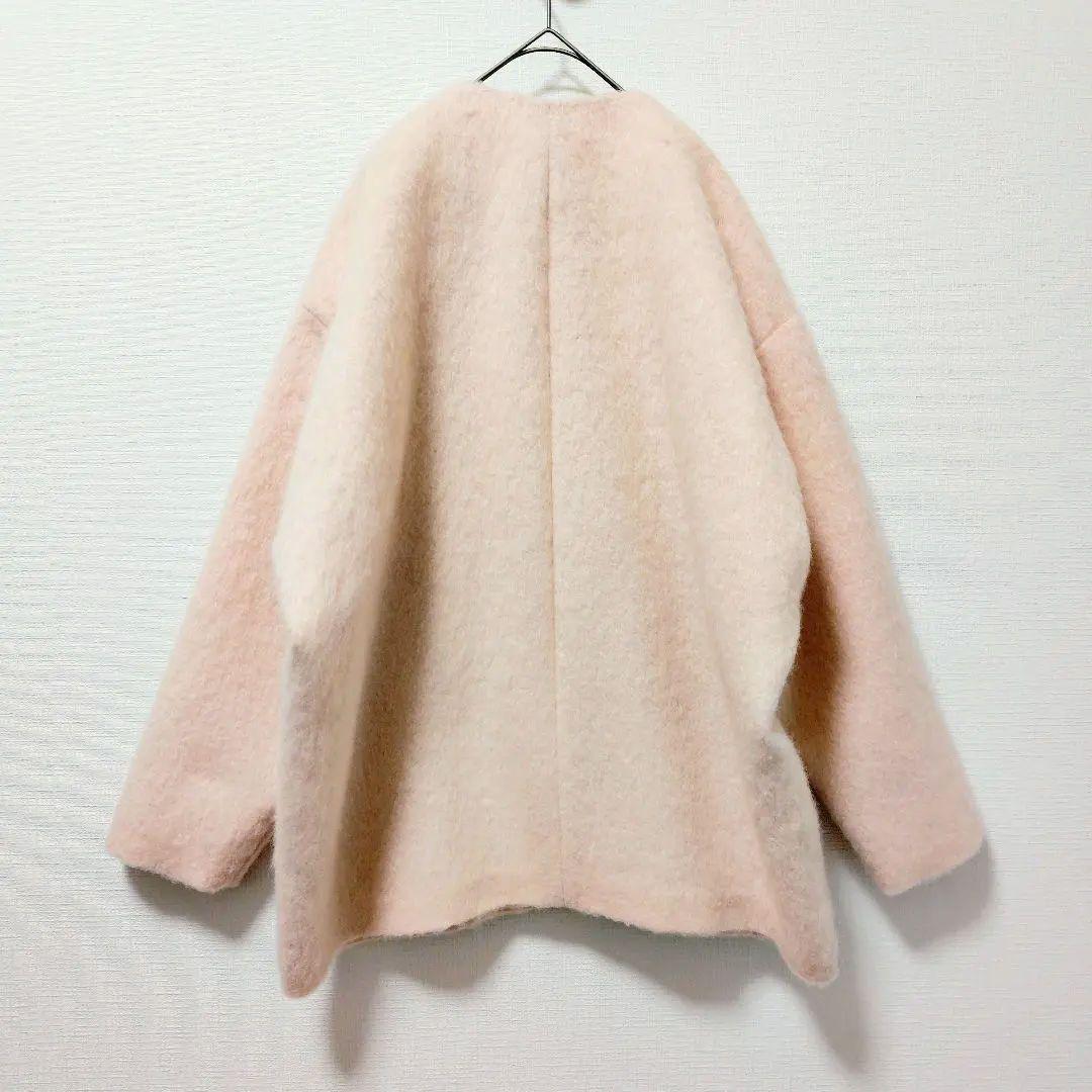 ◆新品未使用◆　yori ウールモヘア　シャギージャケット　ライトピンク