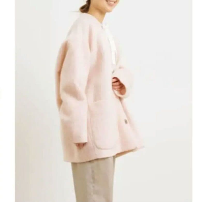 ◆新品未使用◆　yori ウールモヘア　シャギージャケット　ライトピンク