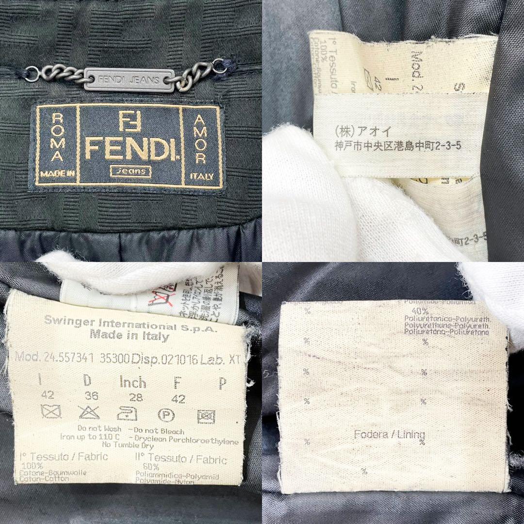 FENDI フェンディ ズッカ柄 ダブルチェスターコート ロングコート L相当