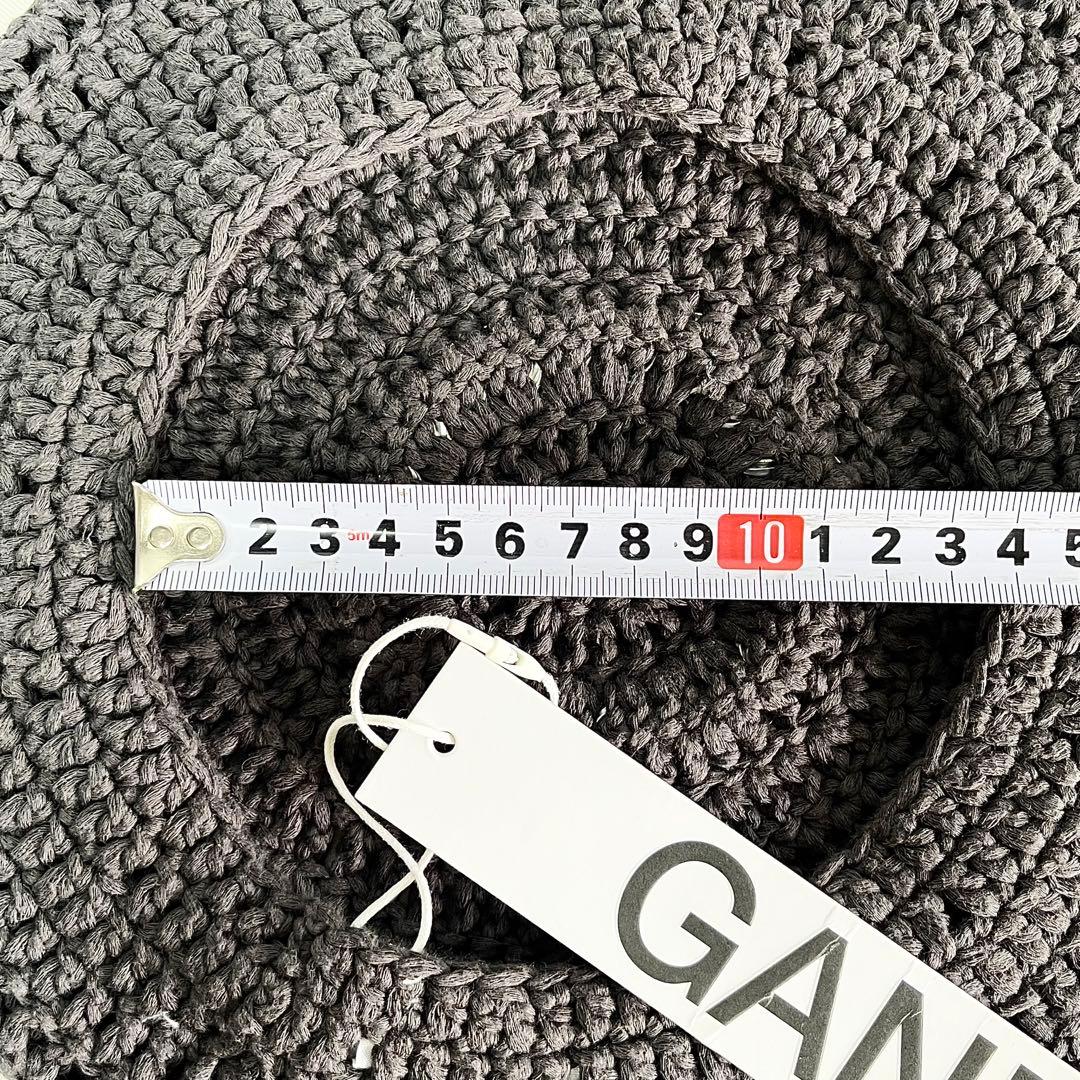 【新品】完売カラー GANNI 定価¥16215 メタルリング装飾コットンベレー