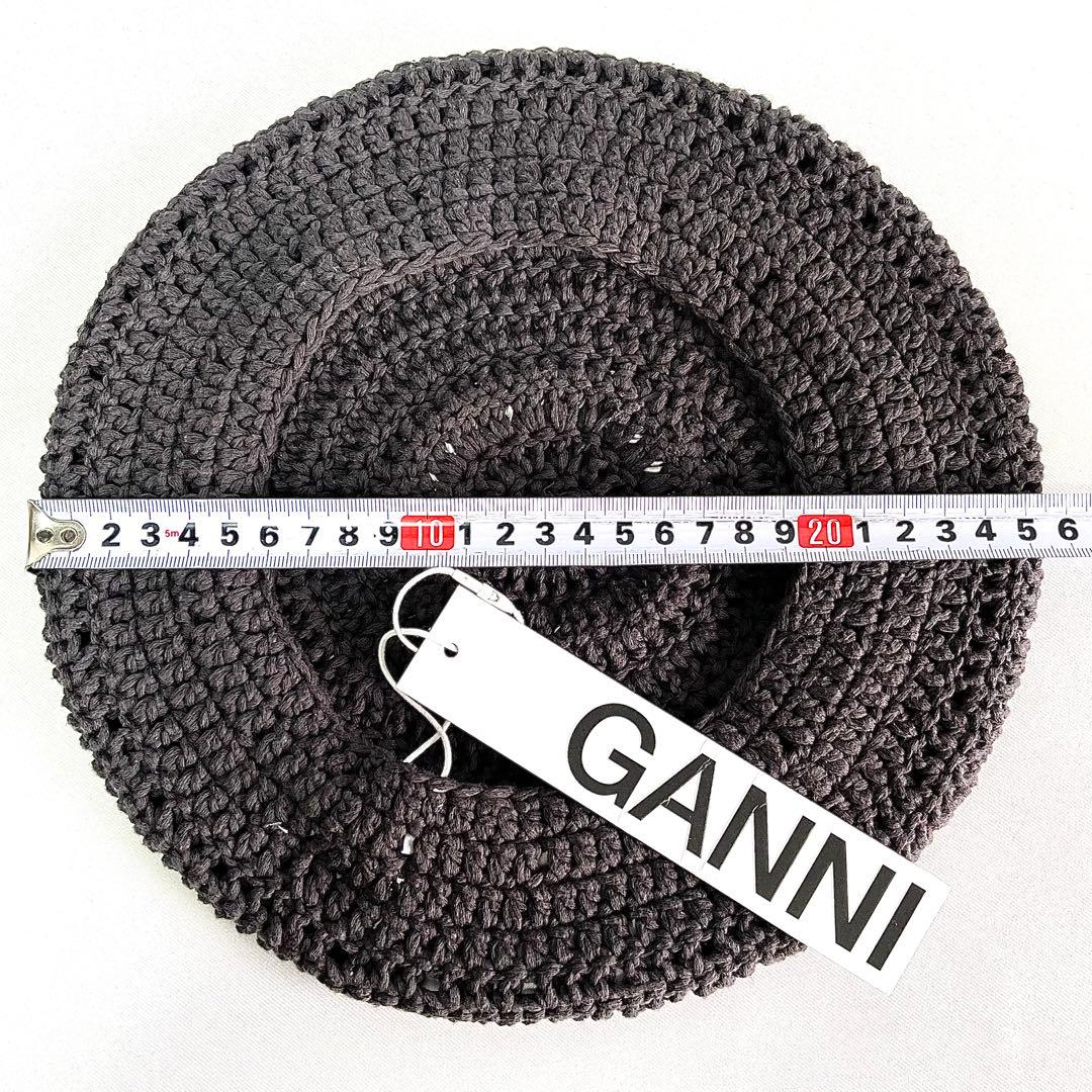 【新品】完売カラー GANNI 定価¥16215 メタルリング装飾コットンベレー