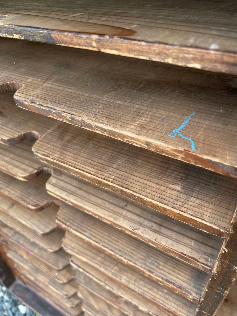 昭和レトロビンテージ 木製カルテ棚 書類棚 当時物アンティークブロカント蚤の市