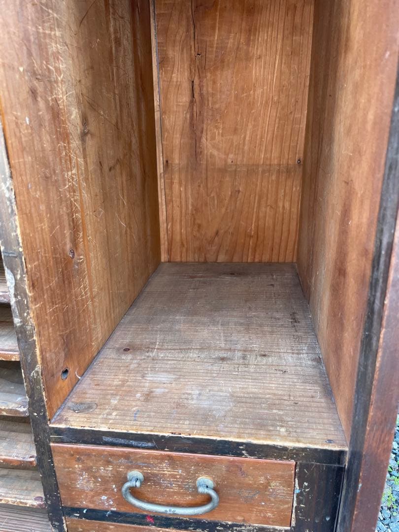 昭和レトロビンテージ 木製カルテ棚 書類棚 当時物アンティークブロカント蚤の市