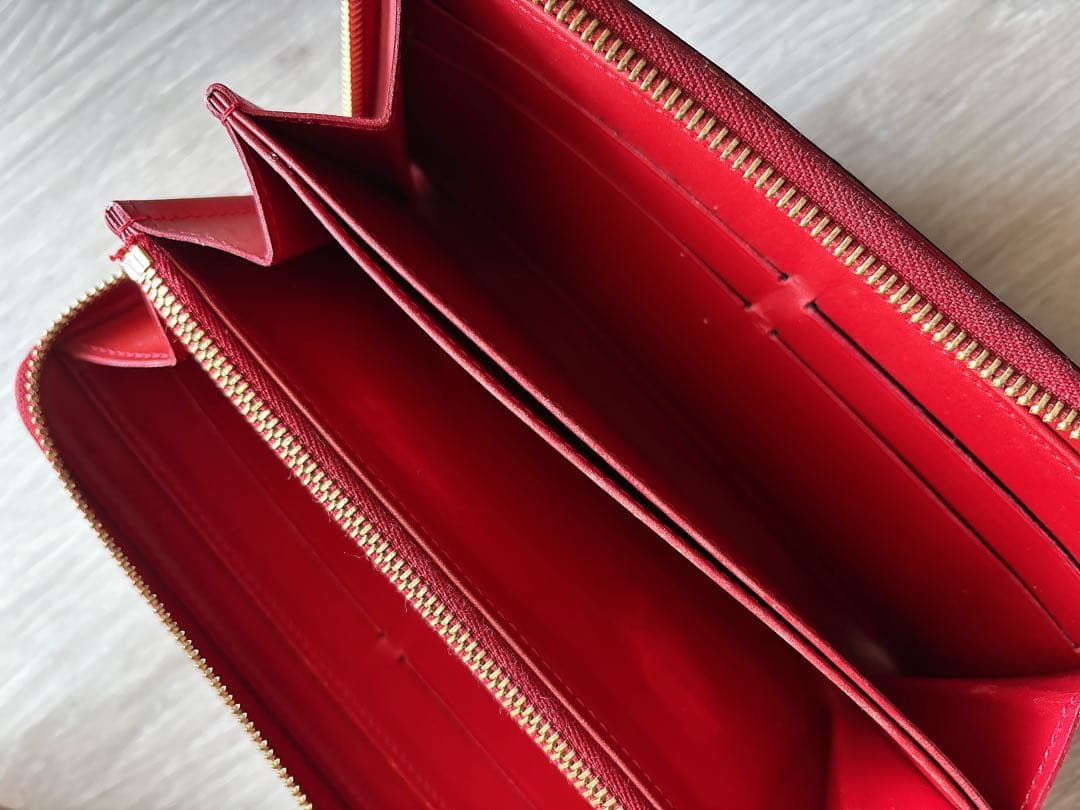 【美品】ルイヴィトン ヴェルニ ジッピーウォレット 長財布 ボルドー 赤 黒