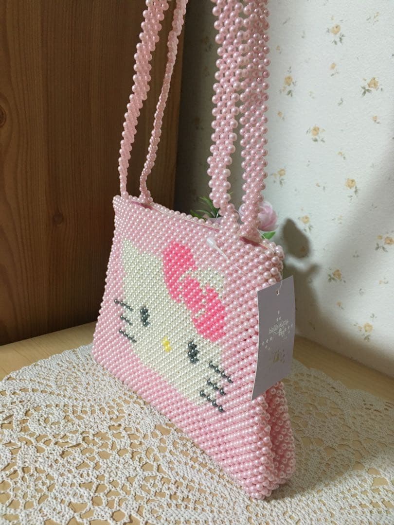 【新品未使用】〜レア品〜レトロハローキティ♡25周年パールビーズバッグ