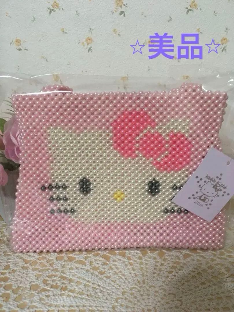 【新品未使用】〜レア品〜レトロハローキティ♡25周年パールビーズバッグ