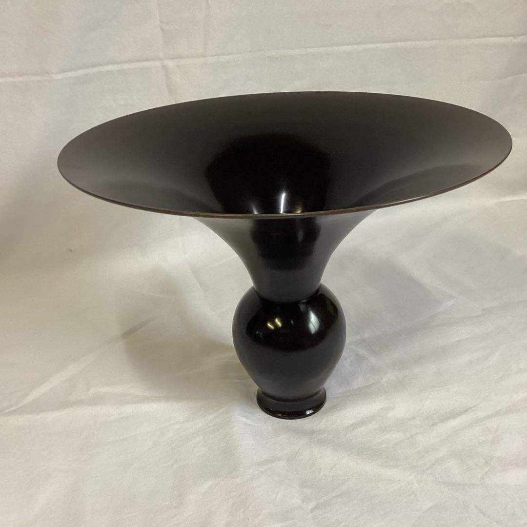 曙作 銅器 花器 池坊/直径28.5cm×高さ21.3cm