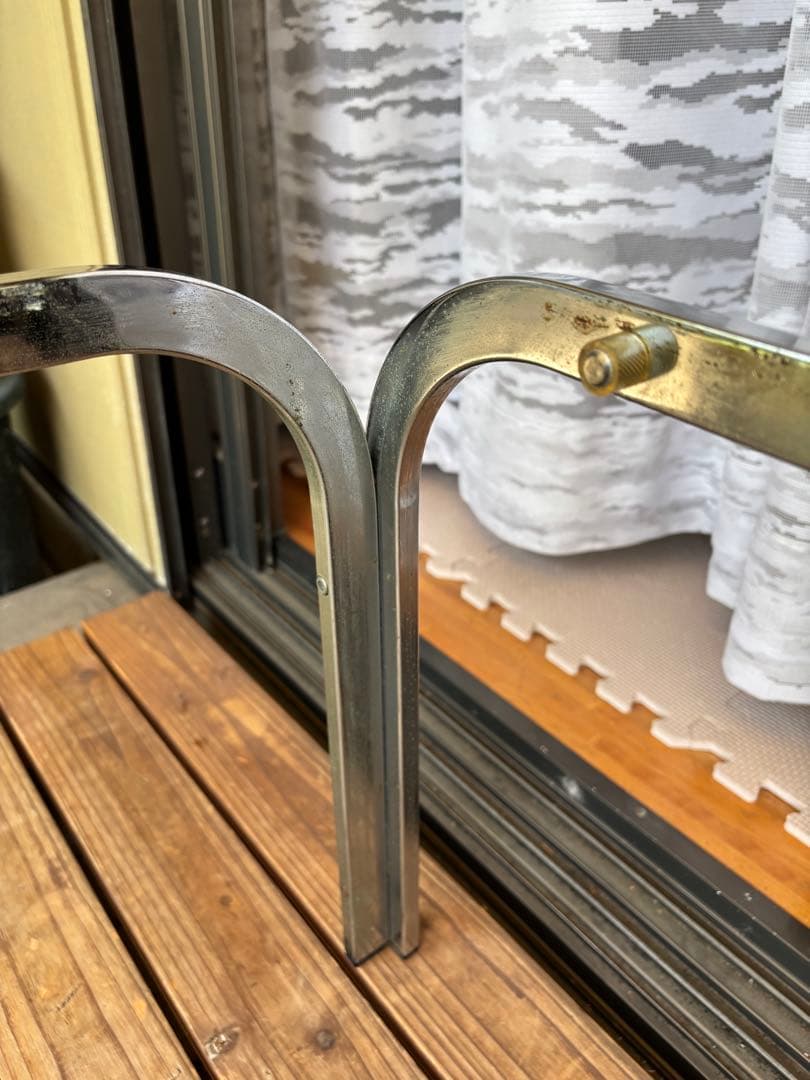 昭和レトロ　 アンティーク　アイアンフレーム ガラステーブル