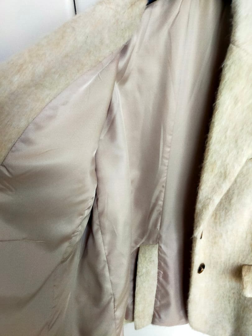 Basement online モヘアシャギージャケットコート　ベージュ