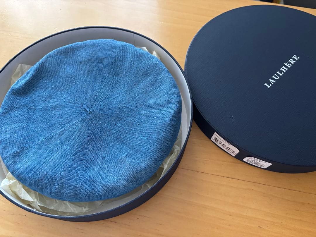【新品未使用】LAULHERE インディゴブルー　リネンベレー帽M