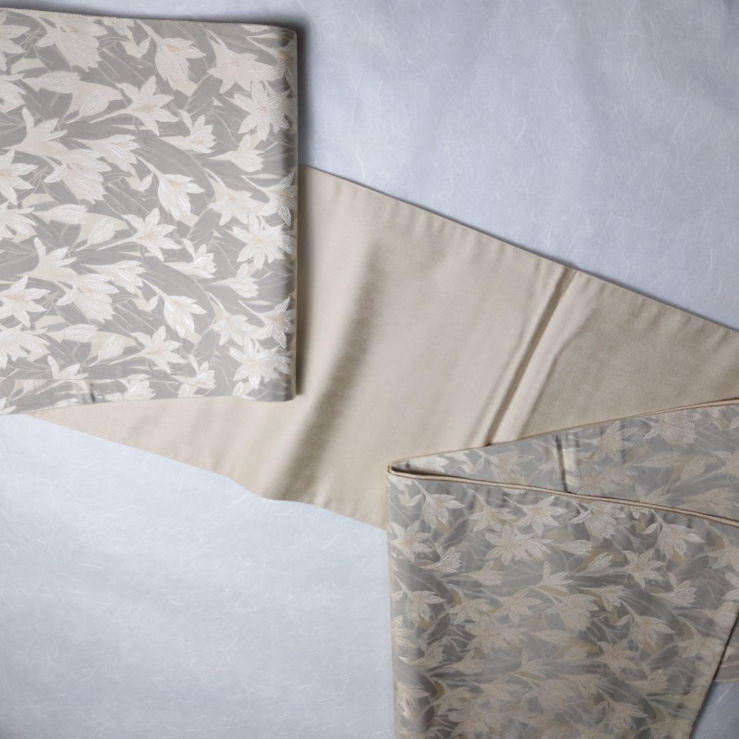 正絹 袋帯 六通柄 白花図案 極上 逸品 おすすめ品