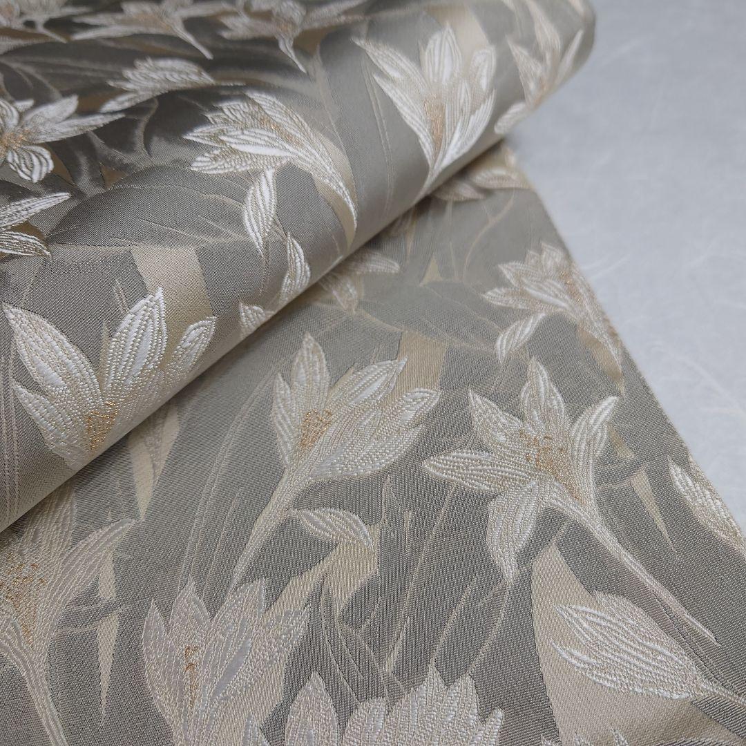 正絹 袋帯 六通柄 白花図案 極上 逸品 おすすめ品