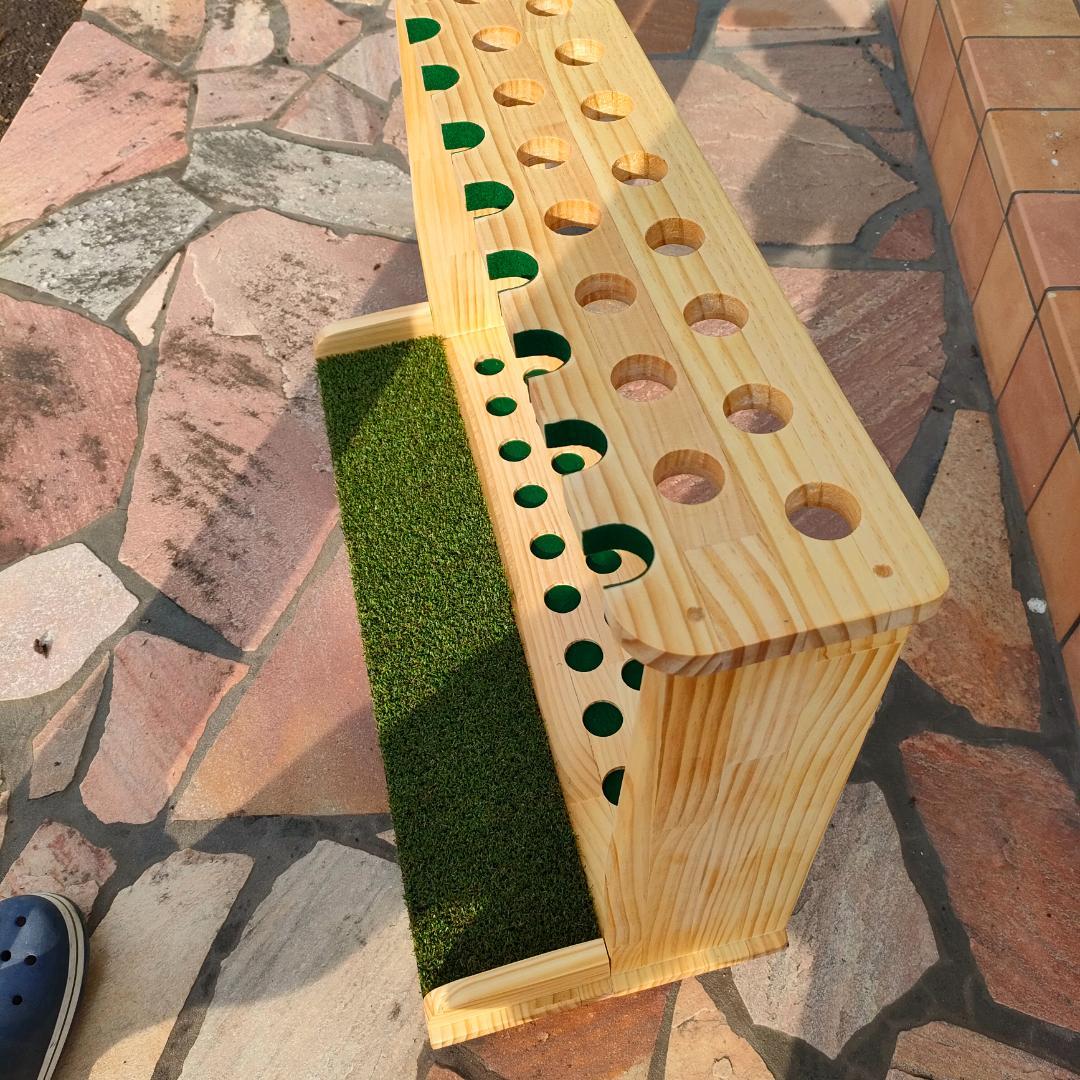 ゴルフクラブスタンド21＋11本【組立て完成品】塗装＆フェルト付【みつろう仕上】