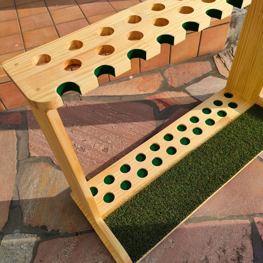 ゴルフクラブスタンド21＋11本【組立て完成品】塗装＆フェルト付【みつろう仕上】