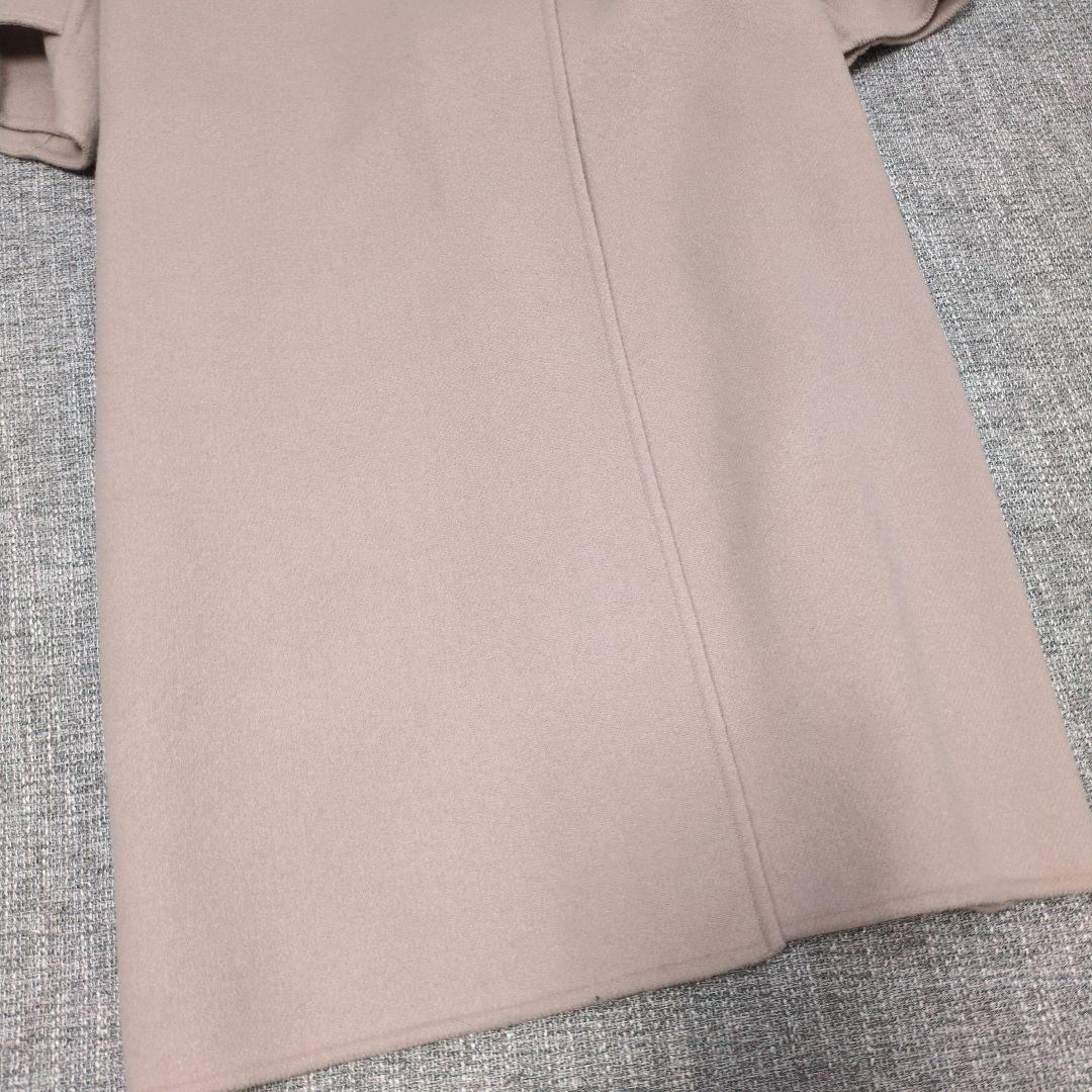 ギャレスト　秋冬　ウール　スタンドカラーコート　ゆったり　マキシ丈　ベビーピンク