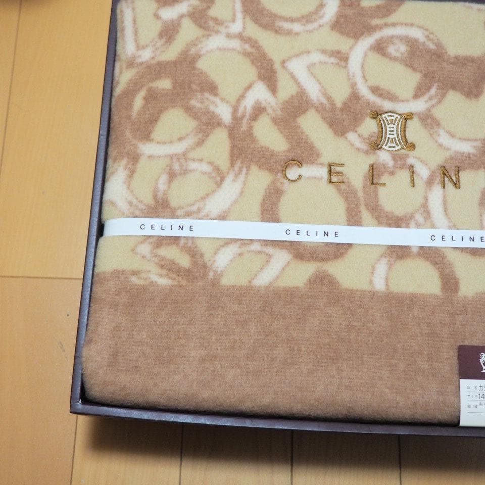 CELINE セリーヌ カシミヤ入りウール毛布 140cm x 200cm