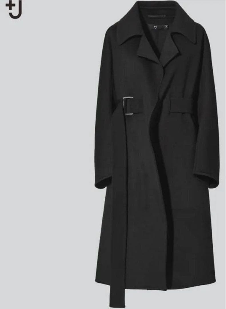 新品タグ付✨ ユニクロ ＋J カシミヤブレンド ラップロングコート M ブラック